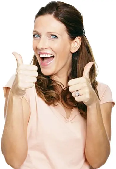 Mujer feliz por estudio sobre el dolor de cabeza