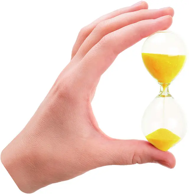 Manecilla con reloj de arena duración de la corrección del Atlas